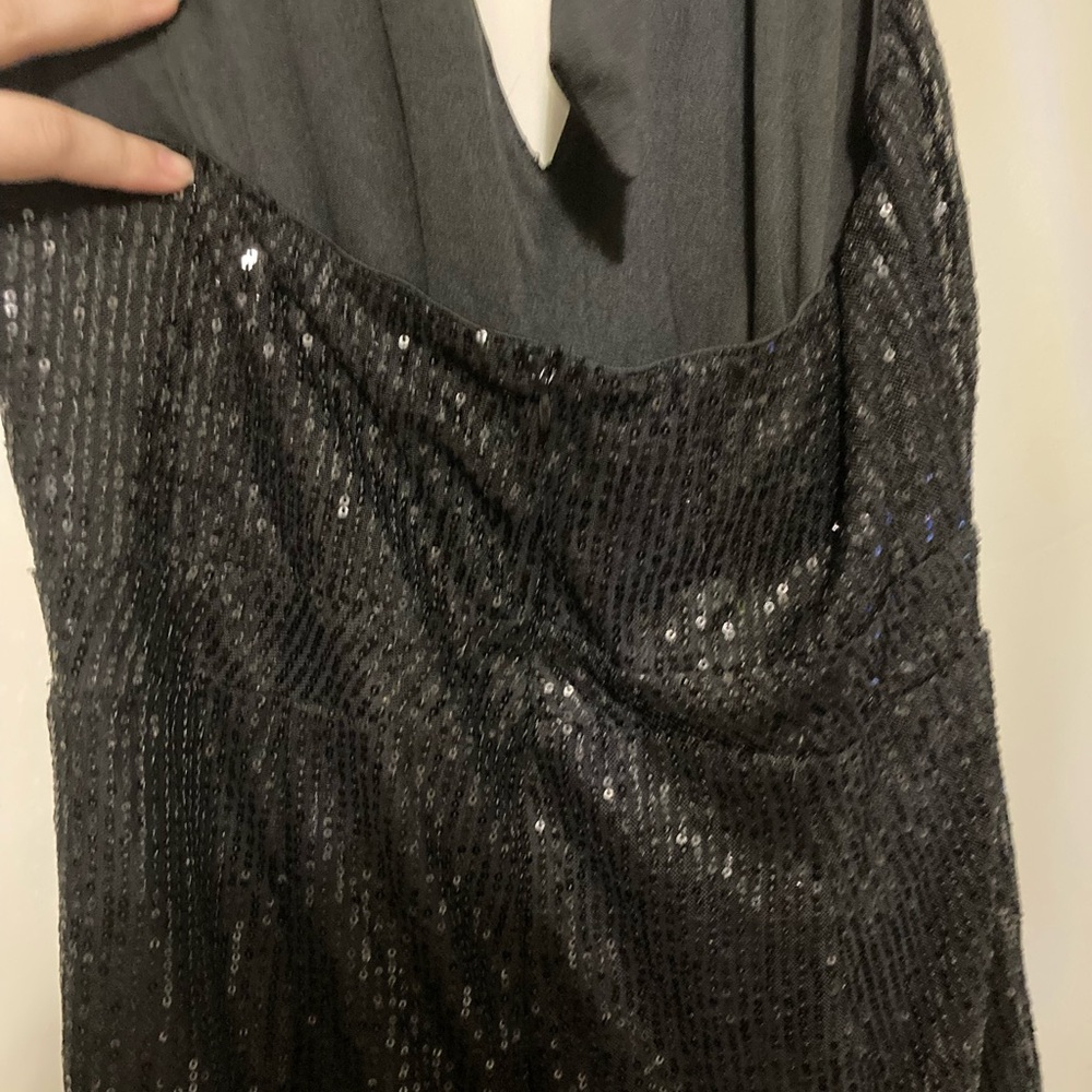 SHEIN Black Sequin Halter Jumpsuit - Picture 3 of 4